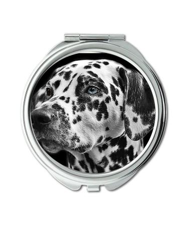 Mirror makeup mirror Dalmatians Dog Animal Head Animal Portrait pocket mirror portable mirror