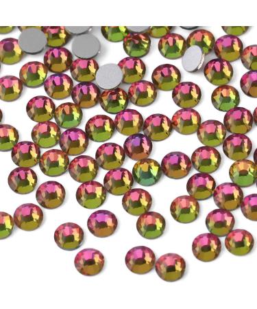 Beadsland 1440 pieces flat back rhinestones nail crystals rhinestones for nails rainbow SS10 (2.7-2.8mm) rainbow SS10/1440PCs