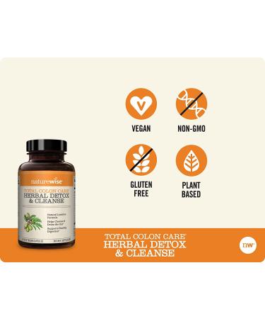 NatureWise Total Colon Care Herbal Detox - 60 Vegetarian Capsules for Digestive Health - Buy Online on GoSupps.com