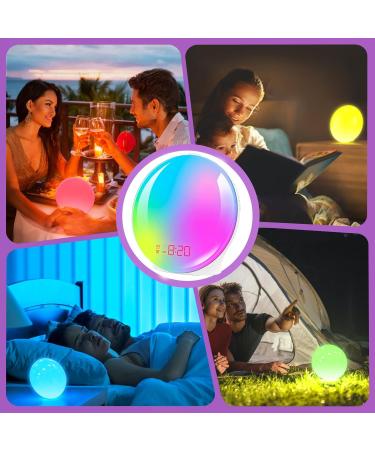 Buy Sunrise Alarm Clock | Light Alarm Clock with Snooze & Dual Alarms | 10 Natural Sounds & 7-Color Atmosphere Lamp - International Shipping - Buy Online on GoSupps.com