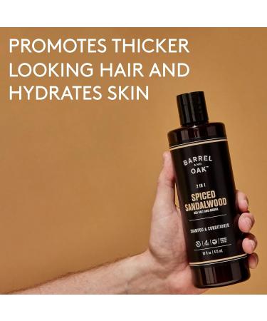 Barrel and Oak Moisturizing Shampoo & Conditioner Set for Men | Organic Argan Oil | Fragrant Amber & Spiced Sandalwood | 16oz | International Shipping Available - Buy Online on GoSupps.com