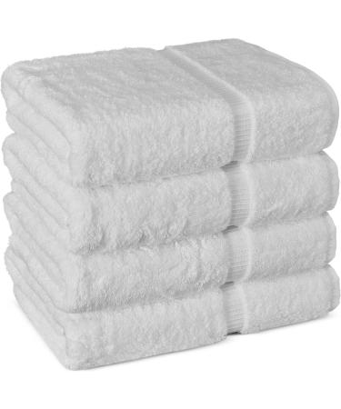 Chakir Turkish Linens 100% Cotton Premium Towels for Bathroom - 27'' x 54'' | 4-Piece Bath Towels Set in White - Buy Online on GoSupps.com