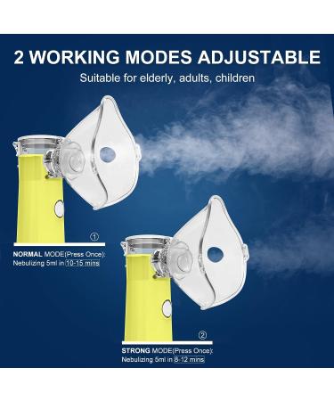 Portable Yellow Nebulizer for Travel & Household Use - Quiet Handheld Machine for Adults & Kids - Cool Steam Inhaler for Breathing Problems - Buy Online on GoSupps.com
