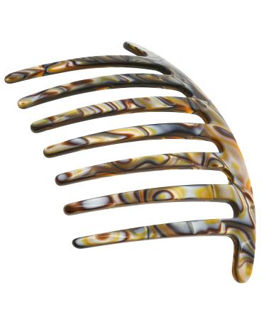 Camila Paris CP3186 4 inch French Handmade Side Comb Rounded, Strong Hold Grip Hair Clips for Women, No Slip and Durable Styling Girls Hair Accessories, Made in France (Onyx) 4" Onyx