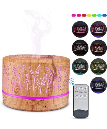 500ml Premium Essential Oil Diffuser | Aromatherapy Humidifier with Timer | Auto-Off Safety Switch | 7 Colors Ultrasonic Cool Mist | Home Office Room Wood Grain - Buy Online on GoSupps.com