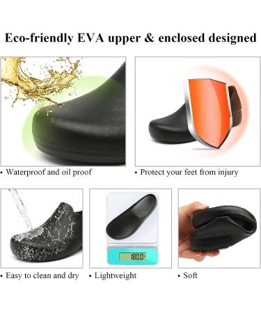 Scecocrs Women's Chef Shoes - Non-slip, Oil & Water Resistant Work Shoe for Hospital, Kitchen & Garden - Size 7, Black - Buy Online on GoSupps.com