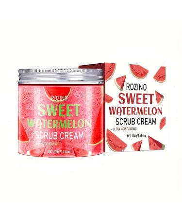 Gentle Hydrating Watermelon Body Scrub - Exfoliator with Sugar and Shea Butter Moisturizing and Cleansing for Soft Smooth Skin (7.054OZ) 7.05 Ounce (Pack of 1)