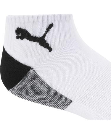 PUMA Men's 6 Pack Quarter Crew Socks - White/Black, Size 10-13 - Buy Online on GoSupps.com