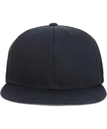 Stylish Youth Flat Bill Snapback Trucker Cap - Black Mesh Back - One Size - Buy Online on GoSupps.com
