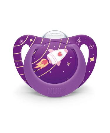Nuk Orthodontic Pacifier Space Girl 6-18 Months 4pk - Outerspace Purple - Buy Online on GoSupps.com