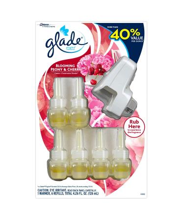 Glade PlugIns Scented Oil Refills + Warmer Blooming Peony & Cherry