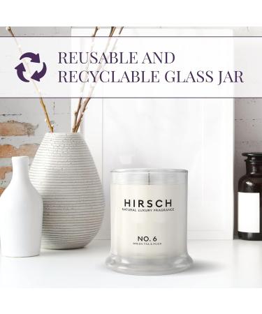 Hirsch Natural Luxury Fragrance Candle - All Natural Green Tea + Musk | 60 Hours Burn Time | Cotton Wick | 8.8oz - Buy Online on GoSupps.com