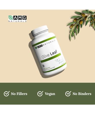 AMG Naturals Olive Leaf - No Binders No Fillers Just Pure Herbal Support - 120 Capsules - Buy Online on GoSupps.com