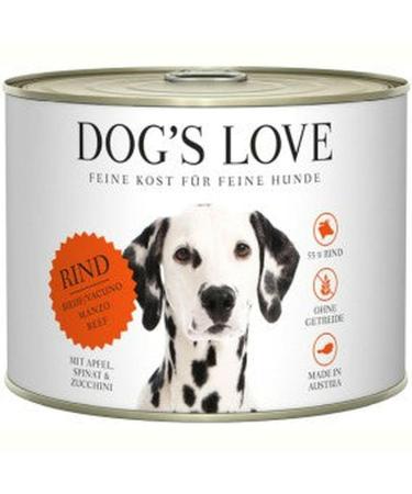DOG'S LOVE Super Premium Wet Food | Adult Beef | Complete Menu Rich and Healthy | Food Grade Dog Food All Raw Materials | 100% Grain Free (6 x 200 g)