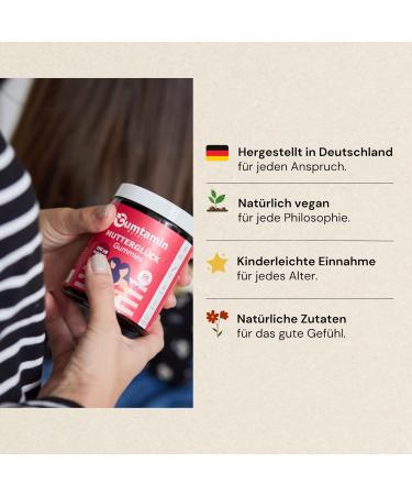 Shop Gummamine Muttergl ck: 60 Vegan Gummies with 18 Nutrients for Fertility Pregnancy & Lactation - High-Dose Folic Acid Iron & Iodine - Buy Online on GoSupps.com