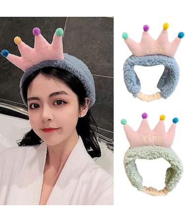 amangul Colorful Crown Elastic Wash Face Hairband for Women Soft for Head Wrap for Shower Beauty Skincare Makeup Wide Headband(Pink) - Buy Online on GoSupps.com