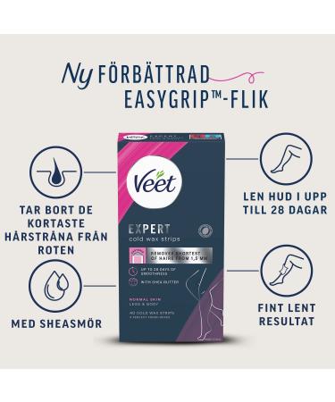 Veet Expert Wax Strips for Normal Skin - 40 Pieces for Legs & Body | International Shipping Available - Buy Online on GoSupps.com