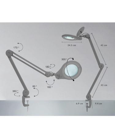 Neatfi Bifocal 1 200 Lumen Super LED Lamp with Clamp - Dimmable 60 SMD LEDs Adjustable Arm 5 & 20 Diopters Silver - Ideal for Crafting & Reading - Buy Online on GoSupps.com