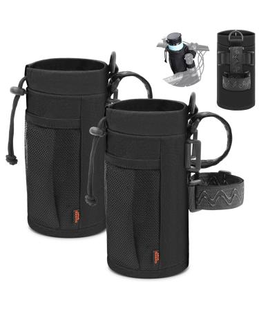 DESING WISH 2 pieces 24Oz bottle holder Bicycle beverage owner without screws Bottling bottle holder Bicycle bottle holder drinks bracket bracket holder water bottle holder with mains bag 591ml black (2-pack)