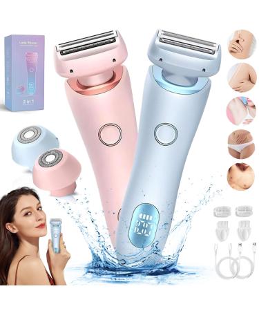 Dusk Razor For Women Glide Pro 3.0 Razor Razor for Women Sensitive Skin Painless Shave Waterproof Rechargeable with Replacement Blades (2PCS-1)