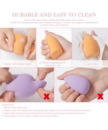 AUAUY 8 Pcs Makeup Sponge Blender Set Beauty Sponge Makeup Sponges for Foundation Multi-color Makeup Sponge Set With 1 holder 1 Storage Tank for Liquid Cream and Powder (Slanted Cut Style) 8pcs Slanted Cut Style - Buy Online on GoSupps.com