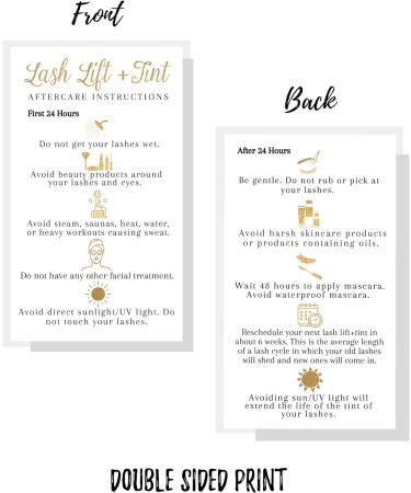 Lash Lift + Tint Aftercare Instruction Cards | 50 Pack | Boutique Marketing LLC | DIY Eyelash Kit | 2x3.5 inches Business Card Size - Buy Online on GoSupps.com
