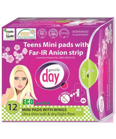 Mini Hygiene Pads with Anion Tape (Teens) 12 Pieces GENTLE DAY