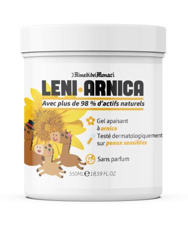 Gel Arnica Montana 98% 550ml | LeniArnica Soulagement Musculaire Naturel pour Peaux Sensibles | Sans Parfum Hypoallerg nique Absorption Rapide | Made in Ital