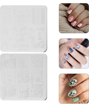 4pcs Flower Pattern Nail Stamping Plates - Creative DIY Nail Art Templates (Random Styles) - International Shipping Available - Buy Online on GoSupps.com