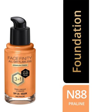 Max Factor Facefinity 3-in-1 All Day Flawless Liquid Foundation SPF 20 - 88 Praline 30ml - Pack of 1 - Buy Online on GoSupps.com