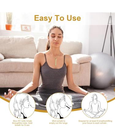 2PCS Breathing Necklace - Stop Vaping, Anxiety, Smoking - Gold+Black - Buy Online on GoSupps.com