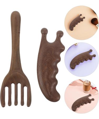 Homoyoyo 2pi ces Peigne De Massage Bois De Santal Outil De Massage Chevelu Avec Conception De Grattage Pour Soins Capillaires Domicile - Buy Online on GoSupps.com