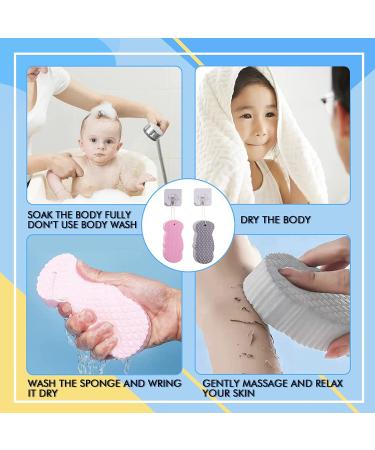 RQUTI 2022 Super Soft Exfoliating Bath Sponge - Body Scrubber for Women - Reusable 3D Sponge - Pink Grey - Buy Online on GoSupps.com