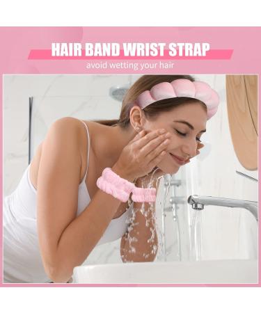 Gugugo Hair Band Set - 3 Pink Makeup & Skincare Headbands for Face Washing | Terry & Sponge - Perfect for Cosmetics Routine - Buy Online on GoSupps.com