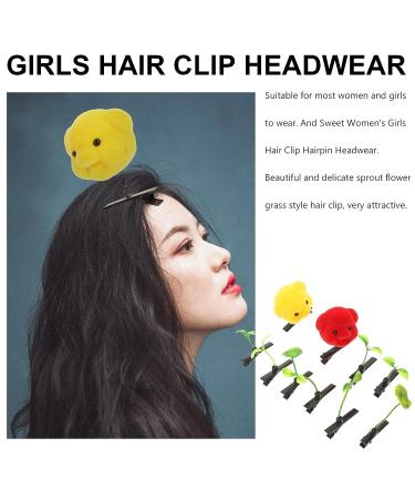 KALLORY 10pcs Bean Sprout Hair Clips - Cute Green Pea Barrettes for Girls - Buy Online on GoSupps.com