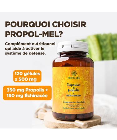 Propolis capsules + Echinacea. 120 capsules x 500 mg (350 mg Propolis + 150 mg Echinacea). Dietary supplement that helps activate the immune system. - Buy Online on GoSupps.com