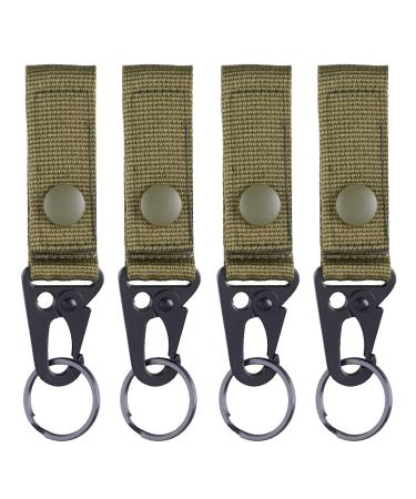 TRIWONDER Enlarged Mouth Clips HK Hook Heavy Duty Snap Hooks Sling Clips for Paracord Outdoors Bag Backpack Keychain - Green - 4 Pcs