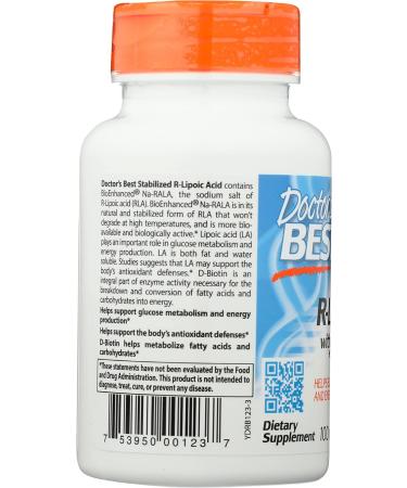 Buy Doctors Best Stabilized R-Lipoic Acid 100 MCG - Gluten Free Veggie Capsules | 60 Count - International Shipping Available - Buy Online on GoSupps.com