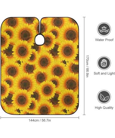 Yellow Sunflower Hair Cutting Cape - Professional Salon Apron with Snap Closure for Hairdressers - Buy Online on GoSupps.com
