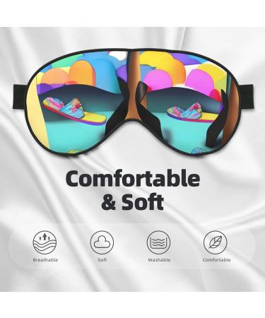 Funny Flip Flops Slippers & Soft Sleep Eye Masks for Travel - Unique Art Sandals for Men & Women - Buy Online on GoSupps.com