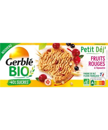 Gerbl BIO Red Fruit Breakfast Biscuit - Reduced in Sugars - High in Fiber - 1 Box 132 g (3 Bags of 3 Biscuits) - Buy Online on GoSupps.com