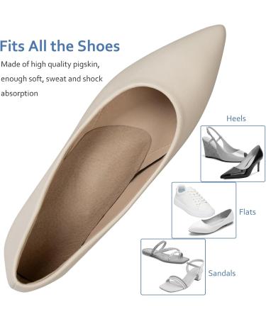 Pigskin Arch Support Insoles for Women | Pain Relief for Plantar Fasciitis & Flat Feet | Self-Adhesive Heel Cushions for High Heels Sandals & Flats - 2 Pairs (Size 8-12 - Buy Online on GoSupps.com