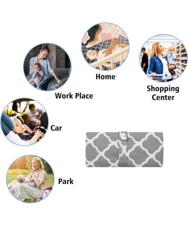 Grey Portable Foldable Nappy Changing Mat | Unisex Travel Diapering Sheet | Absorbent Cotton Bed Pad (60x35cm) - Buy Online on GoSupps.com