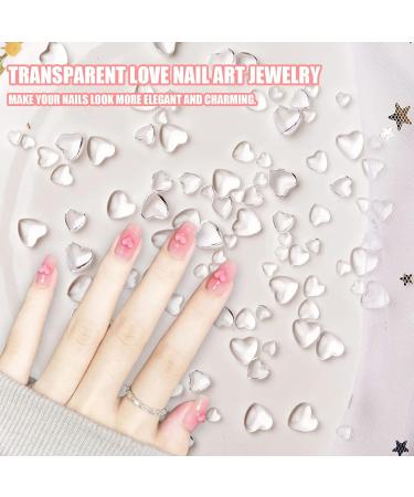 3D Heart Nail Art Charms-320PCS Cute Clear Acrylic Heart Nail Charms Flatback Heart Nail Rhinestones Gems 4mm 6mm 8mm Resin Nail Jewelry Decorations for Women Girls DIY Manicure Accessories Mixed 4mm 6mm 8mm - Buy Online on GoSupps.com