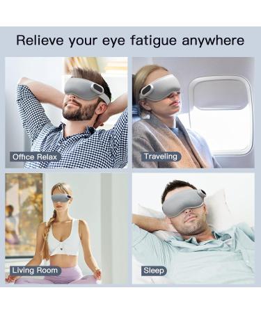Eye Massager with Heat & Cooling | Migraine Relief Heated Eye Mask | Relaxation & Sleep Improvement | Ideal Birthday Gifts for Men & Women - Gray - Buy Online on GoSupps.com