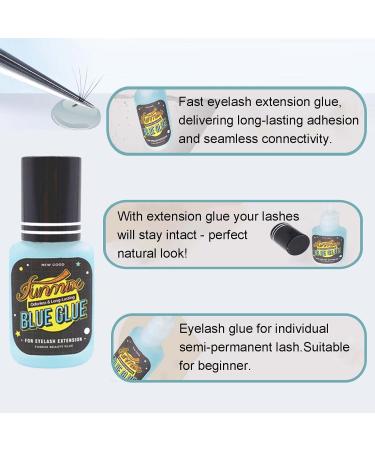 Individual Lash Glue Cluster Lash Glue for DIY Lash Extension Waterproof Lash Glue Quick Drying & Long Lasting Semi Permanent Extension Eyelash Bonding Supplies for Salons Lash Artist - 8ml Clear Blue - Buy Online on GoSupps.com