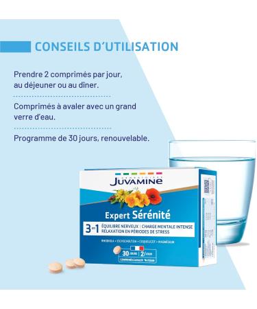 JUVAMINE - Serenity - Nervous Balance - Promotes Relaxation and Relaxation - Based on Plants and Minerals - Magnesium Vitamin B6 Rhodiola - 60 Tablets - Made in France - Buy Online on GoSupps.com