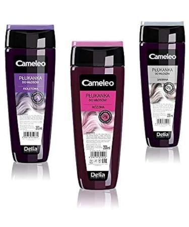 Cameleo - hair -toner - glamorous colors without a yellow tinge - semi -permanent hair color - for blonde & gray hair - paraben -free - 200 ml brown 200 ml (3 -pack)
