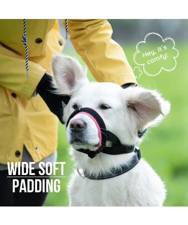 Gentle Muzzle Guard for Dogs - Prevents Biting and Unwanted Chewing Safely New Secure Comfort Fit - Soft Neoprene Padding No More Chafing Included Training Guide Helps Build Bonds with Pet (S+ Pink) Pink S+ (Pack of 1) - Buy Online on GoSupps.com
