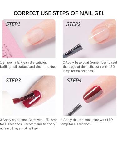 JOYISURE Gel Nail Polishes Glitter Gel Nail Polish Soak Off UV LED Gel Polish Kit Nail Art Set of Coral Pink Nude Grey Purple Peach Brown Colours 8ml each (#05) - Buy Online on GoSupps.com